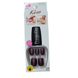(1) Set of 24 Short Length Kiss Press on Manicure Nails in Sticky Sweet (No Glue Needed)