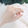 JUSTKIDSTOY Semicolon Ring 925 Sterling Silver Adjustable Open Opal Ring