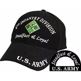 EE U.S. ARMY 4TH INFANTRY DIVISION STEADFAST & LOYAL Direct Embroidered Hat