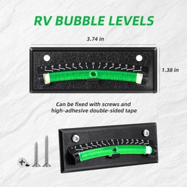 4PCS RV Bubble Level, Stick-on Leveling Tool with Graduated Scale, High Visibility for Camper, Trailer, Caravan, Motorhome, Easy Install, Black