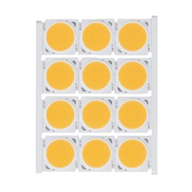 Haofy COB Integrated LED Light Chip, 12 Pieces COB Light Source High Performance Round LED Chip 12 W 36-41 V 1080 LM for DIY Interior Lighting (White) (Warm Light)
