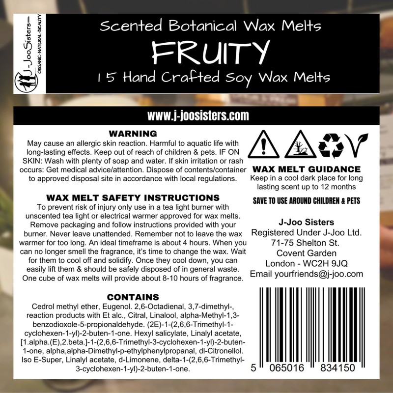 Fruity Collections - Highly Scented Botanical Wax Melts Collections (15