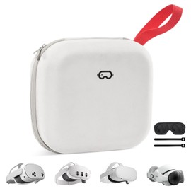 ProCase ProCase Hard Carrying Case Compatible with Oculus Meta Quest 3, Quest 2, Vision Pro VR Gaming Headsets, Original Head Strap and Touch Controller Accessories Shell Bag for Travel and Storage (Grey)