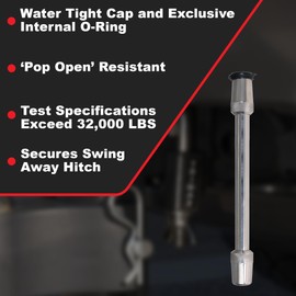 Trimax - TH6 5/8" x 6-1/8" Swing-Away Trailer Lock - Premium Receiver Lock for Trailer, RV, Boat Security - Heavy-Duty Steel