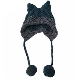 Cute Beanies for Women Cat Beanie Vintage Beanies Women Fox Hat Grunge Accessories Slouchy Beanies for Women (Blue)