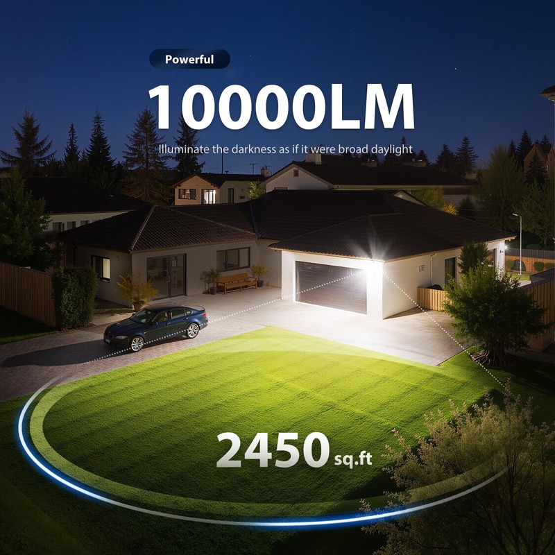 Onforu 90W 10000LM LED Motion Sensor Outdoor Lights, 4-Head Dusk