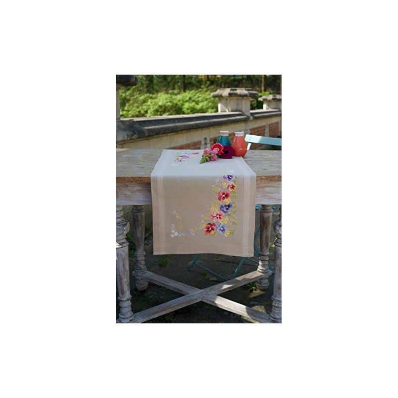 Vervaco Table Runner Kit: Violets, NA, 40 x 100cm