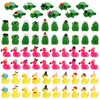 GGSTDDUP 80 Pcs Mini Resin Animals, Tiny Ducks Miniature Flamingo