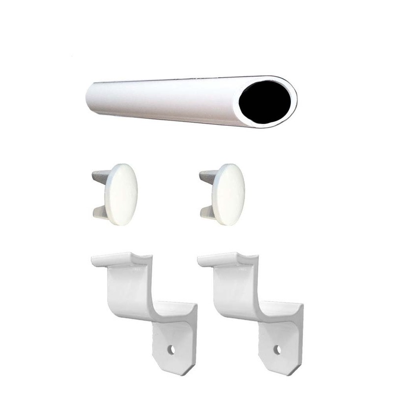 1.9" Round x 3 ft. White Aluminum Handrail Kit -