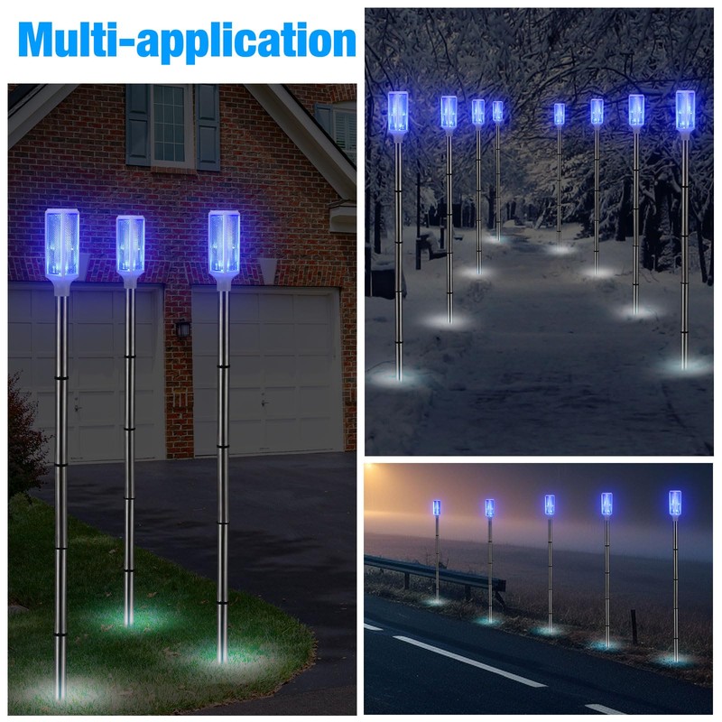 Rossesay 4 Pack 44'' Solar Powered Driveway Markers Reflective Landscape
