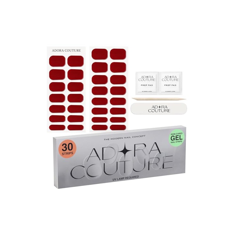 Adora Couture - Tiras de uñas de gel semicuradas con