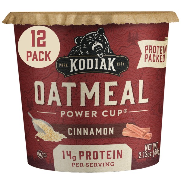 Kodiak Cakes Instant Protein Cinnamon Oatmeal in a Cup, 2.12 Ounce (Pack of 12)