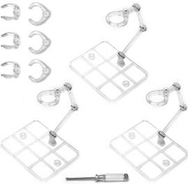 Yocoolfun 3 Pack Action Figure Stand for 3.75" and 6" Figures - Each Doll Model Support Stand includes 3 Clamps Sizes,Action Figure Display Holder Base Display Your Action Figures in Style