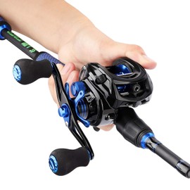 Sougayilang Speed Bass Fishing Rods, Porable Light Weight High Carbon 4 Pc Blanks for Travel Freshwater Fishing-Spinning & Casting