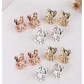 3 Pairs Earring Lifters - Bear Shape Hypoallergenic Ear Lobe Support Backs - Firmly Secure & Comfortable