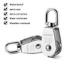 POFET 4Pcs Single Pulley Block, 304 Stainless Steel Pulley Roller,