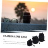 LALAFINA 3pcs Neoprene Camera Lens Bags Small Medium Large Drawstring