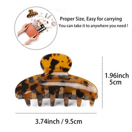 2pcs French Hair Clips Large Hair Claw Bullet Turtle Shell Claw Luxury Fashion Vintage Accessory for Women Girls