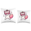 Cat Heart Shape Sunglasses Dabbing Dance Lover Throw Pillow