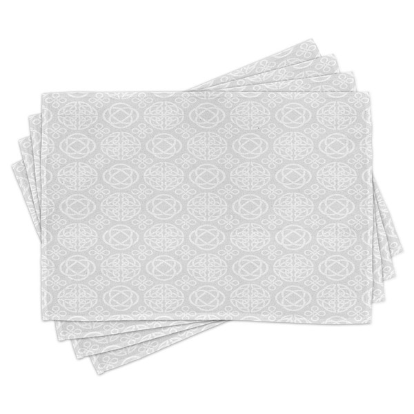 Ambesonne Celtic Place Mats Set of 4, Retro Tribal Celtic