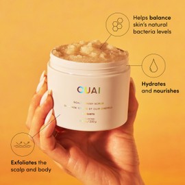 OUAI Scalp & Body Scrub, St. Barts - Exfoliating Body Scrub with Sugar & Coconut Oil Blend for Smooth, Moisturized Skin - Gentle Scalp Exfoliator for Removing Product Build Up (8.8 Oz)