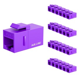 iwillink RJ45 Cat6 Keystone Coupler 25-Pack, Female to Female Cat6 Keystone Jack, UTP Keystone Coupler Insert,Keystone Jack, Ethernet Coupler, Purple