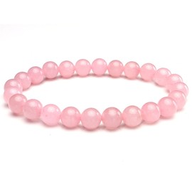 JSDDE Natural Rose Quartz Crystal Bracelet 8mm Healing Crystals Gemstone Beads Stretch Bracelets for Women Gifts