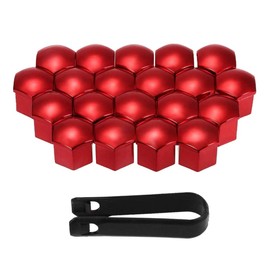 zalati Pack of 20 Universal Nut Cover Caps 17 mm with Removal Tool – Red