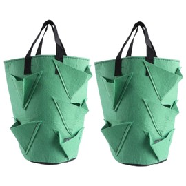 CIYODO 2pcs Strawberry Growing Bag Plant Grow Bags Non-Woven Planters Fruit Planters Hanging Gardening Kit