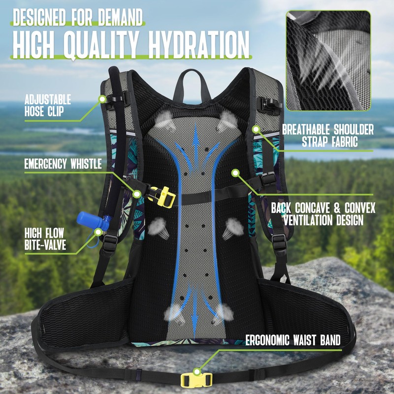 N NEVO RHINO Hydration Backpack, 18L Multipurpose Hiking Backpack with