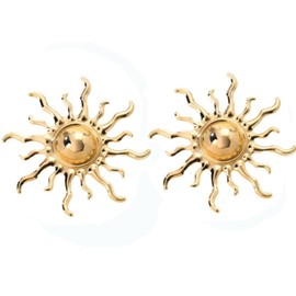 2 Inch Gold Sunburst Statement Earrings Vintage Inspired Exaggerated Design Bold Dangle Earrings for Women Fashion Jewelry