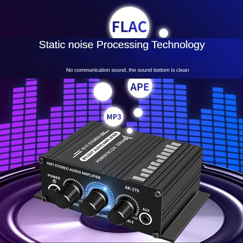 Daiilg -270 AK270 12V Mini HiFi Power Amplifier Audio Home