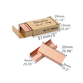 Paquete de 4 grapas de colores, mini grapas de metal #10, repuesto para grapadoras de computadora, grapas número 10 sin atascos para mini grapadora, 1000 grapas por paquete