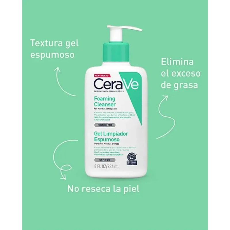 Cerave Foaming Facial Cleanser 236ml Momento De Aplicación Día/noche Tipo