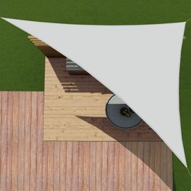 Patio Paradise 12' x 12' x 17' Ft 260 GSM Waterproof Sun Shade Sail-Light Grey Trangle UV Block Durable Awning Canopy Outdoor Garden Backyard