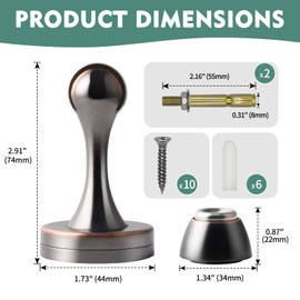4 Pack Magnetic Door Stoppers for Bottom of Door, Floor Wall Mounted, Heavy Duty Door Stops Magnetic Soft Catch Door Holder Wall Protector, Oil Rubbed Bronze