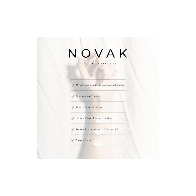 Crema hidratante piel sensible, seca o irritada, Marca Novak, 245
