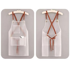 YCYUYK Unisex Transparent PVC Waterproof Apron, Dishes Washing Kitchen Cooking, Clear White