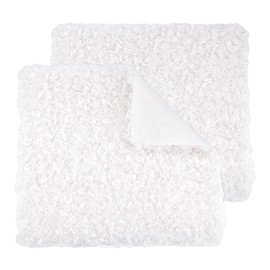 PH PandaHall 2pcs White Curly Fabric Wool Plush Fabrics Faux Fur Fabric Sherpa Fleece Fabric for DIY Sewing Costumes Pillows Rugs Blankets Home Decor 43x38 cm