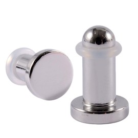 Lieson Tunnel Gauges, 2PCS Stainless Steel Ear Plugs 3.5mm Solid Round Polished Ear Gauge 6G Silver