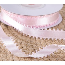 CSZD RIBBON Light Pink Satin Baby Ribbon 3/8" to 5/8" Wide x 10 Yards Double Face Satin Picot Ribbon for Wedding, Party, Gift Wrapping, Sewing, Crafting, Hair Bow Making, DIY Projects (Light Pink)
