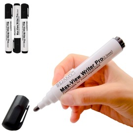 Bejamy Max-View Writer PRO, 2.5mm Bullet Tip Bold Writing Pen (PACK of 3 Black) Water Based BLACK Pigment Broad Line Low Vision Pen, Assistive Writing Tool for Vision Impairment