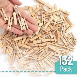 Mr. Pen- Wooden Clothes Pins, Natural Wood, 132 pcs, 1.4 Inch, Mini Clothes Pins for Hanging Clothes, Small Clothes Pins Wood, Clothing Pins, Mini Clothespins for Photos, Small Clothes Pin