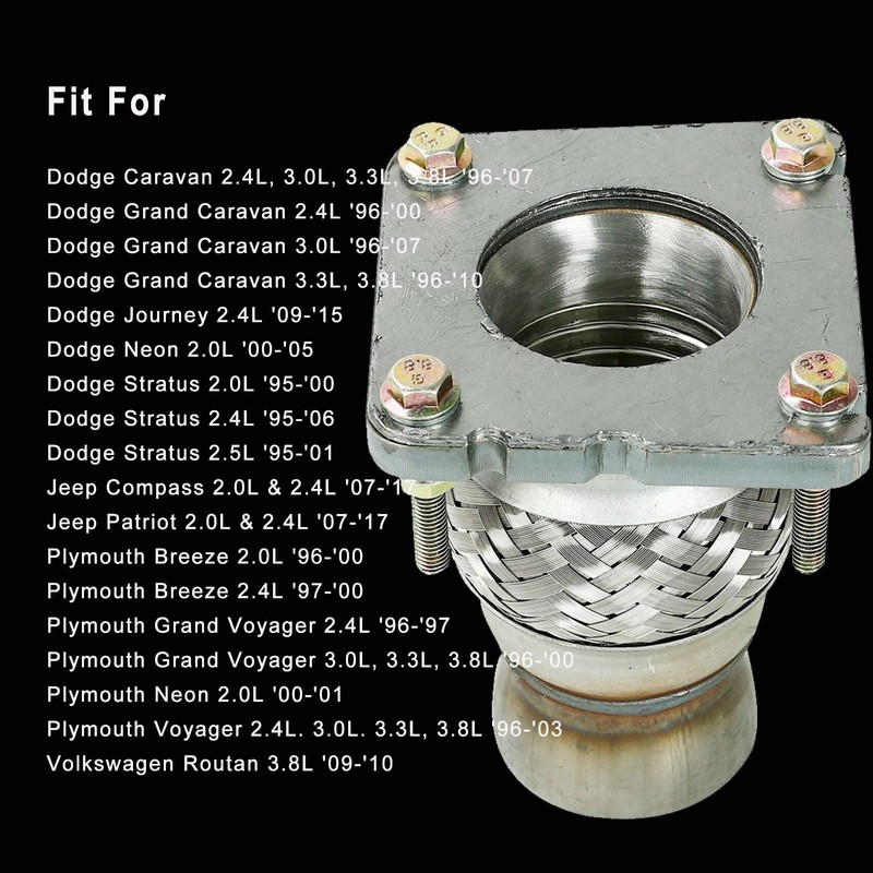 Flange Flex Coupling Exhaust Repair Pipe Compatible with Sebring Voyager
