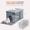 MEEXPAWS Cat Litter Box Enclosure Furniture Hidden, Cat Washroom Bench