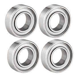 sourcing map 688ZZ Ball Bearing 8mm x 16mm x 5mm Double Shielded 688-2Z 2080088 Deep Groove Bearings, Carbon Steel (Pack of 4)