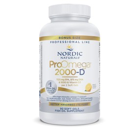 Nordic Naturals ProOmega 2000-D, Lemon Flavor - 90 Soft Gels - 2150 mg Omega-3 + 1000 IU D3 - Ultra High-Potency Fish Oil - EPA & DHA - Brain, Heart, & Immune Health - Non-GMO - 45 Servings