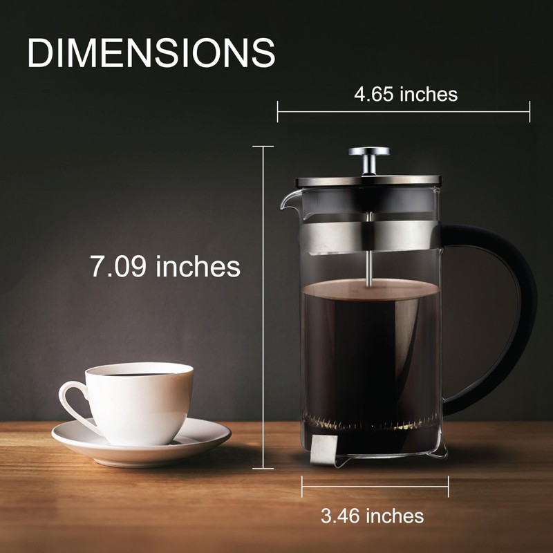 Fino French Press Coffee Maker, Brews Up to 3 Servings,