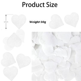 30g Heart Shaped Biodegradable Confetti, White Heart Confetti, Eco-friendly Heart Shaped Paper, for Wedding Birthday Party Anniversary Decoration, Table Decor