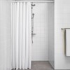 Tropik Home Narrow Width Extra Long White Bathroom Shower Curtain